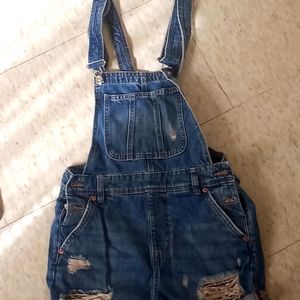 Jean short overalls